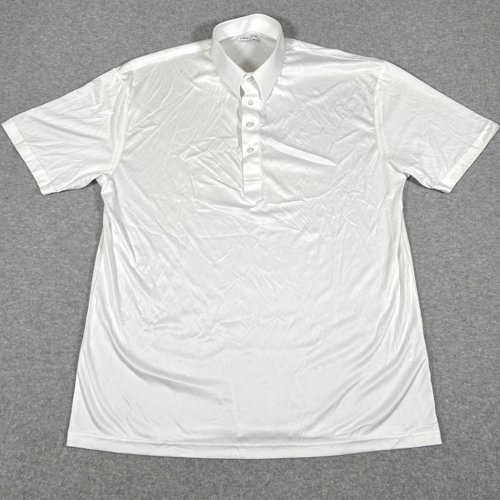 Collars & Co Polo Shirt‎ Men's White XL Short Sleeve Dress Collar English Spread